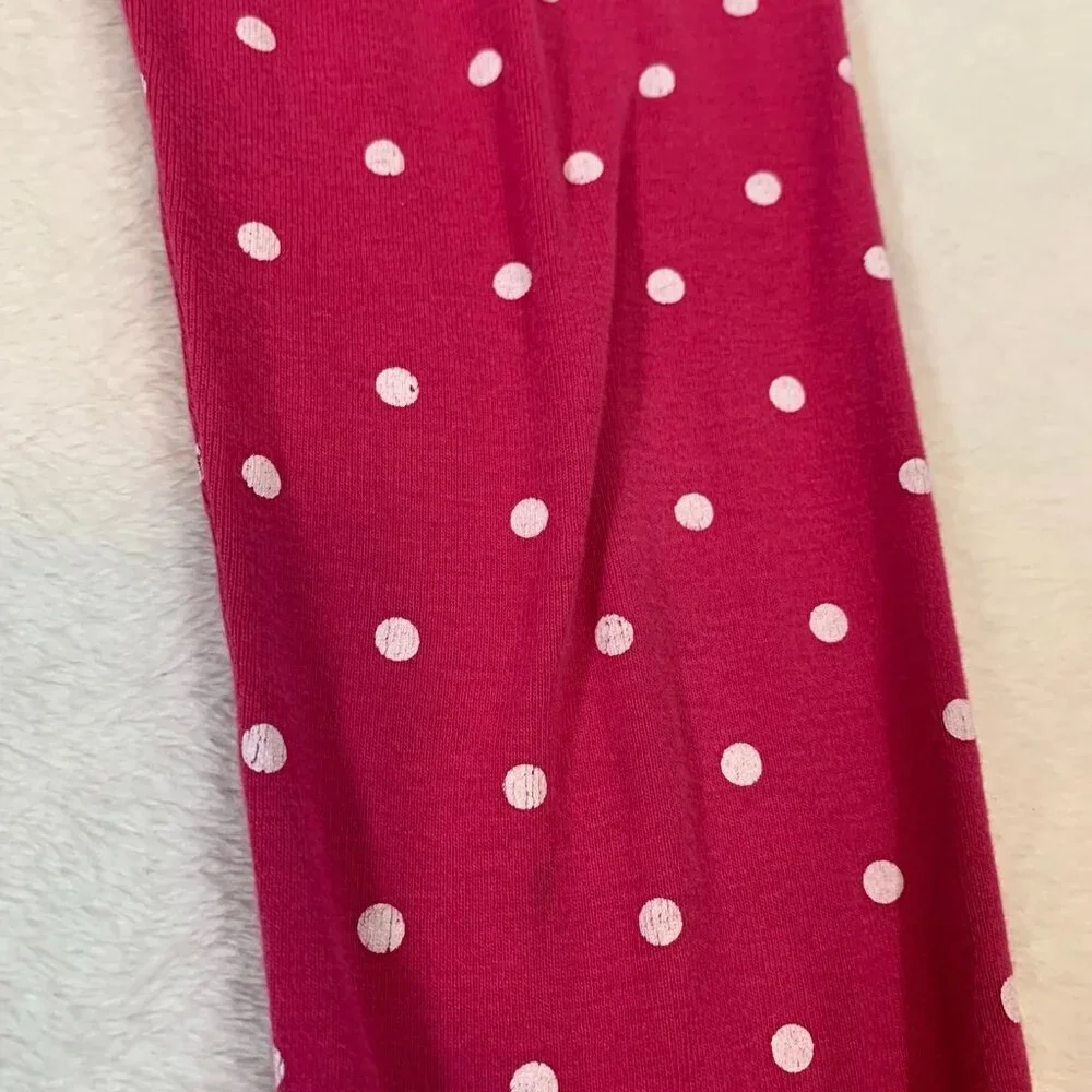 5/$25 Carter's Pajama Set Kids Size‎ 6 Pink White Frenchie Dog Polka Dot PJs